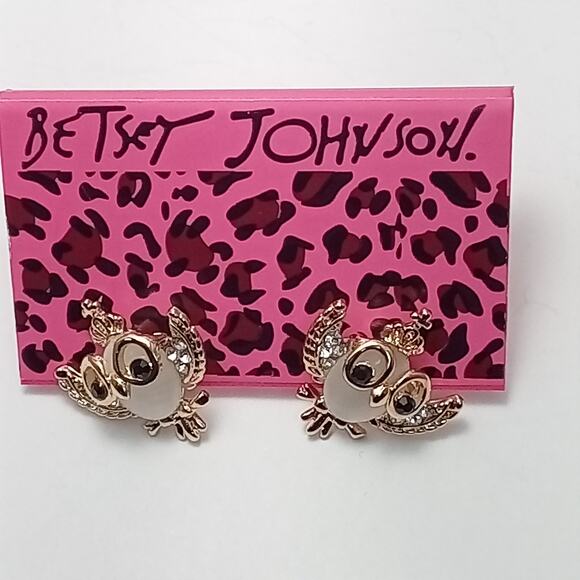 Cute Owl Crystal Studs by - Picture 1 of 7